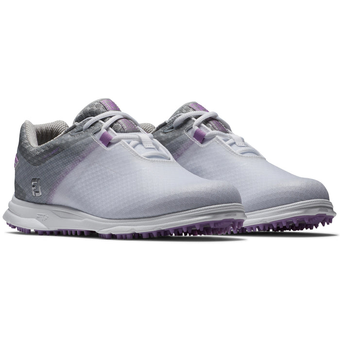 FootJoy ladies 2023 pro SL sport golf shoes in white/lilac