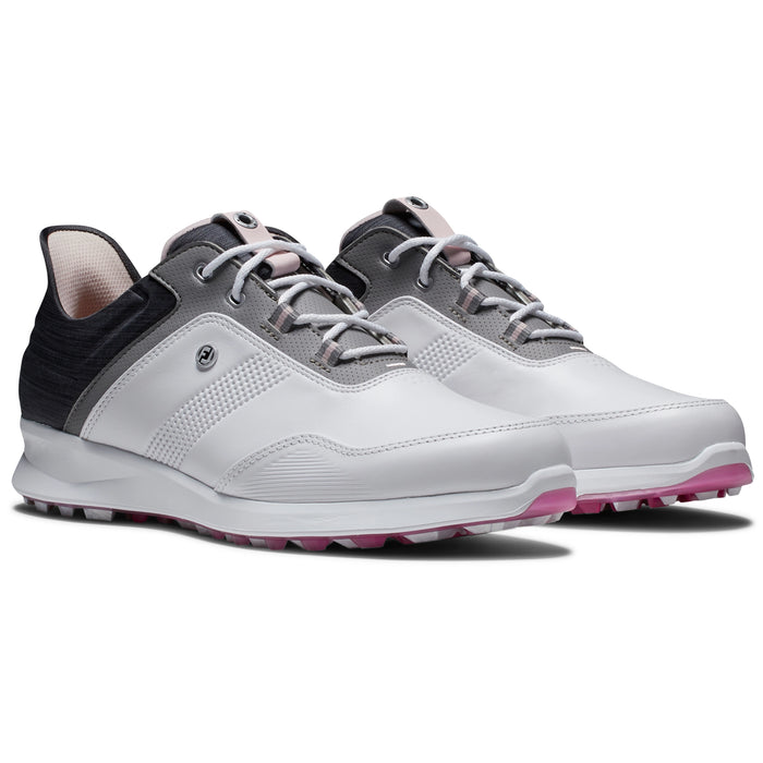 FootJoy Ladies 2023 Stratos Golf Shoes in White, Black and Pink