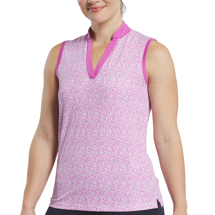 FootJoy Ladies 2025 Print Open Placket Sleeveless Polo Shirt
