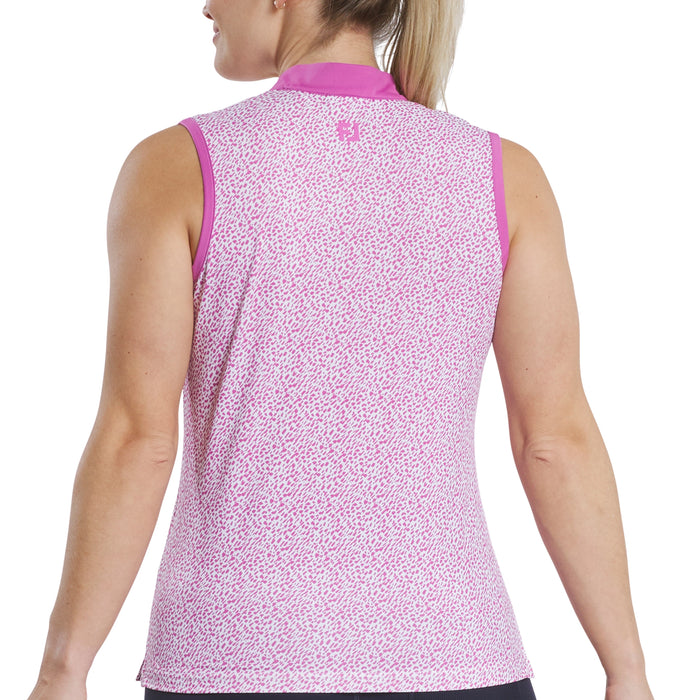 FootJoy Ladies 2025 Print Open Placket Sleeveless Polo Shirt