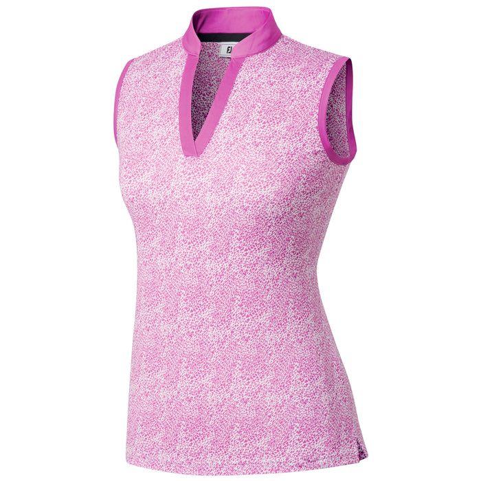 FootJoy Ladies 2025 Print Open Placket Sleeveless Polo Shirt