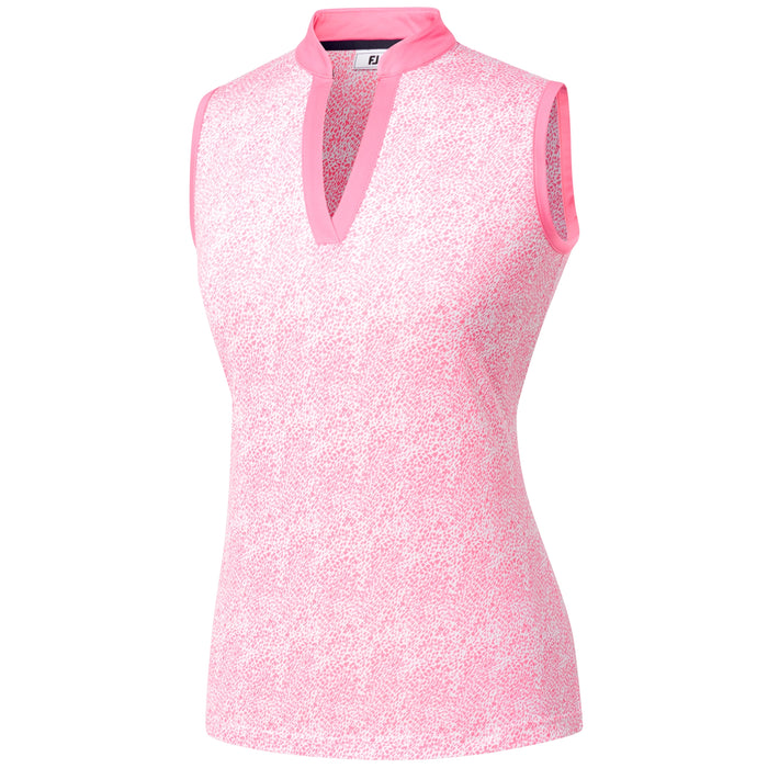 FootJoy Ladies 2025 Print Open Placket Sleeveless Polo Shirt