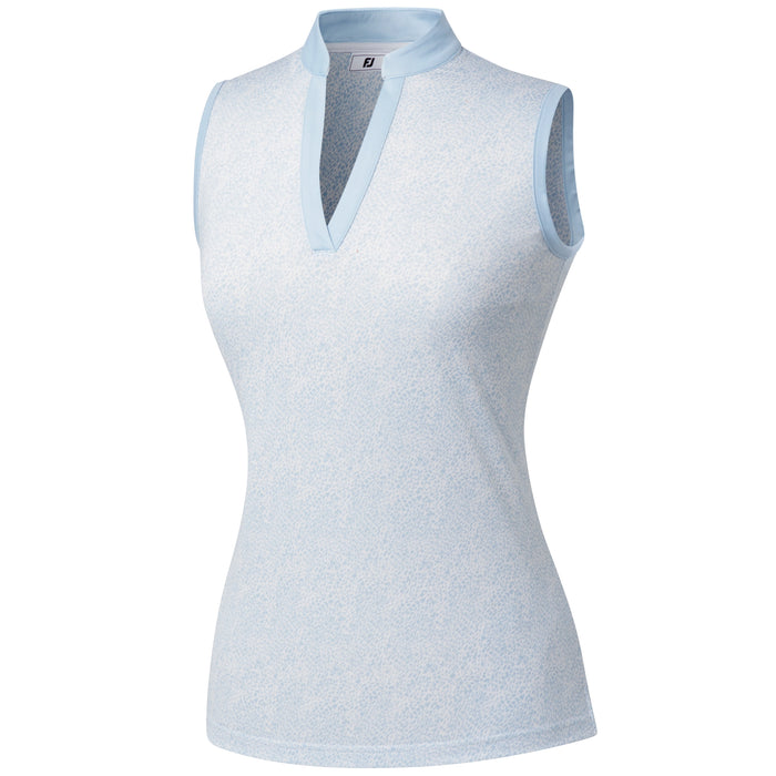 FootJoy Ladies 2025 Print Open Placket Sleeveless Polo Shirt