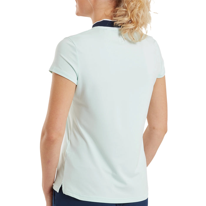 FootJoy Ladies 2026 Blade Collar Zip Polo Shirt - Glacial Blue