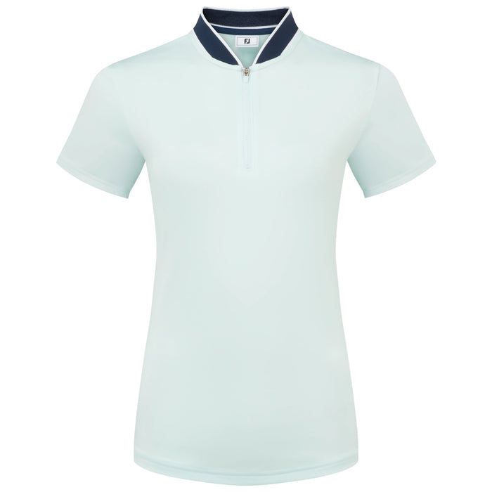 FootJoy Ladies 2026 Blade Collar Zip Polo Shirt - Glacial Blue