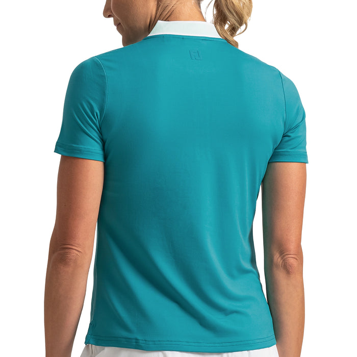 FootJoy Ladies 2026 Blade Collar Zip Polo Shirt - Tile Blue
