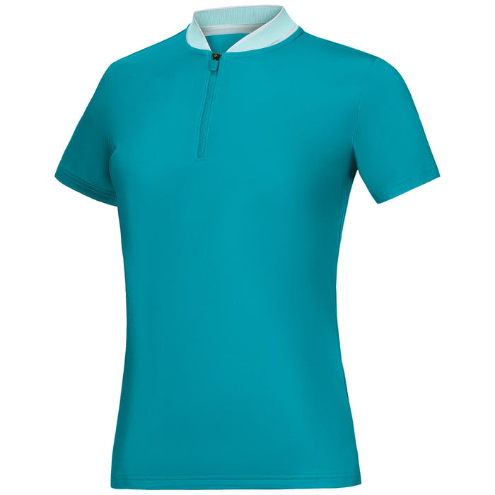 FootJoy Ladies 2026 Blade Collar Zip Polo Shirt - Tile Blue