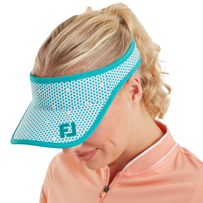 FootJoy Ladies 2026 Golf Visor - Teal Print/Teal
