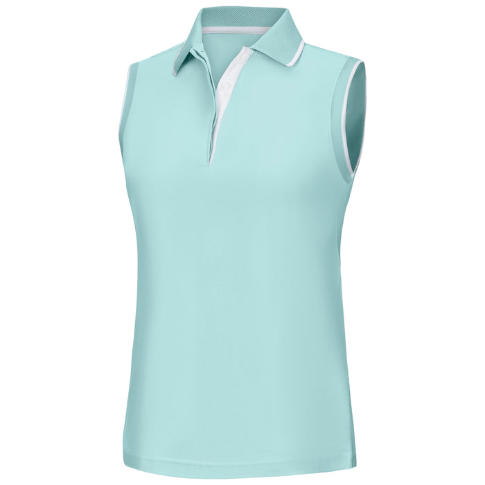 FootJoy Ladies 2026 Sleeveless Polo Shirt - Glacial Blue/Navy