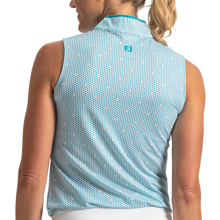 FootJoy Ladies 2026 Sleeveless Printed Tank Top - Tile Blue