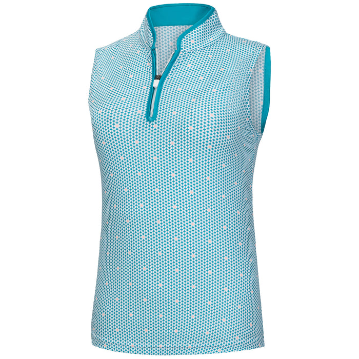 FootJoy Ladies 2026 Sleeveless Printed Tank Top - Tile Blue