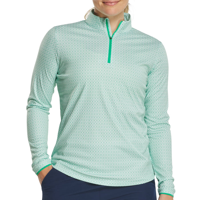 FootJoy Ladies 2026 Sun Protection Printed Quarter-Zip Pullover