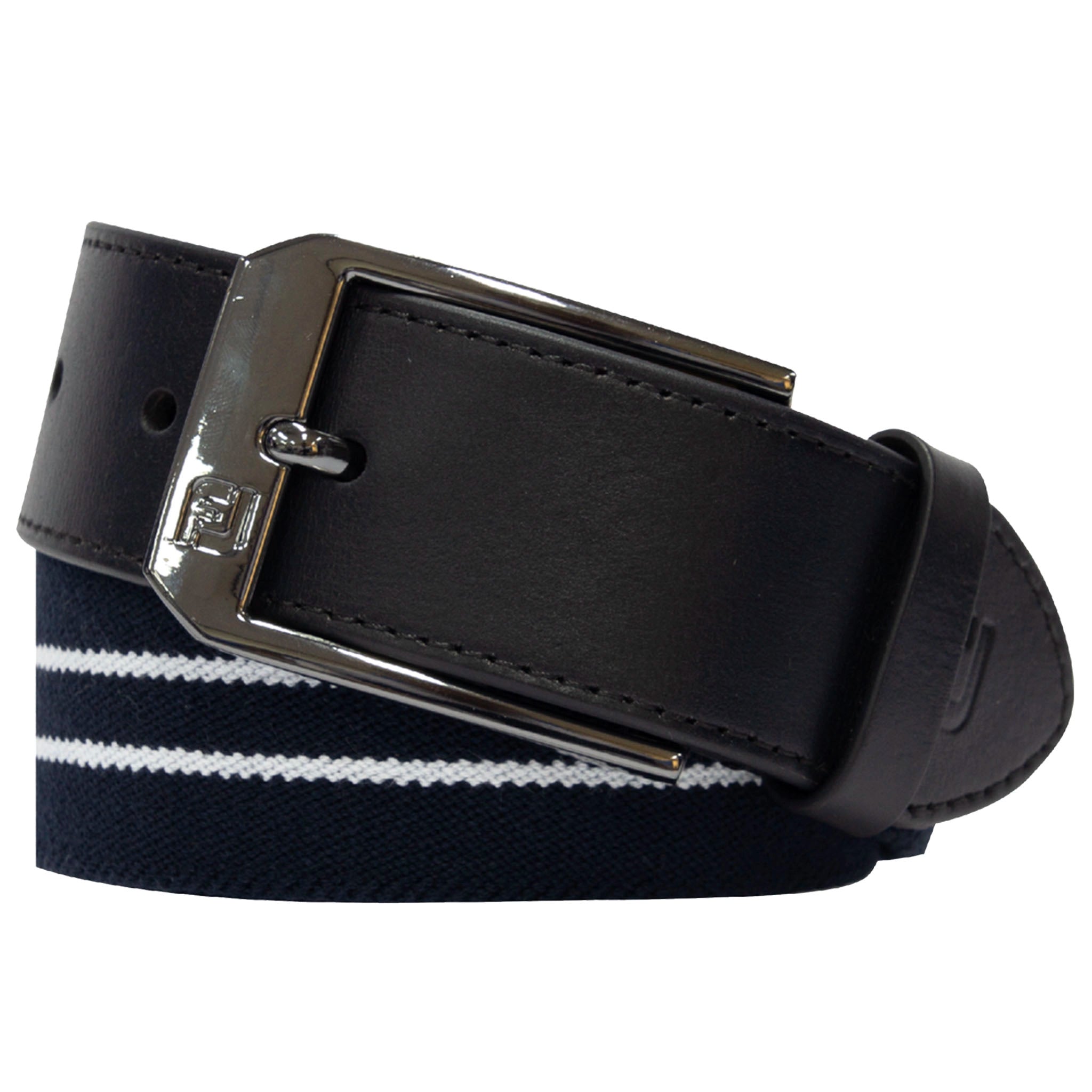 FootJoy Leather Belt with Stretchable Band Navy/White 28
