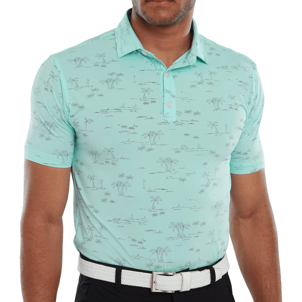 FootJoy Tropic Golf Print Lisle Polo Shirt — The House of Golf