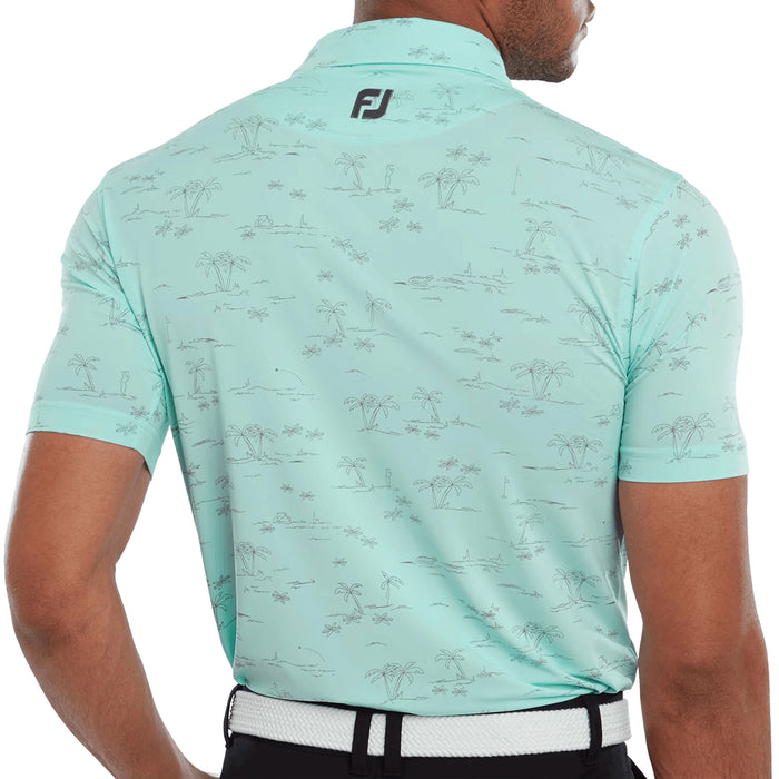 FootJoy Tropic Golf Print Lisle Polo Shirt
