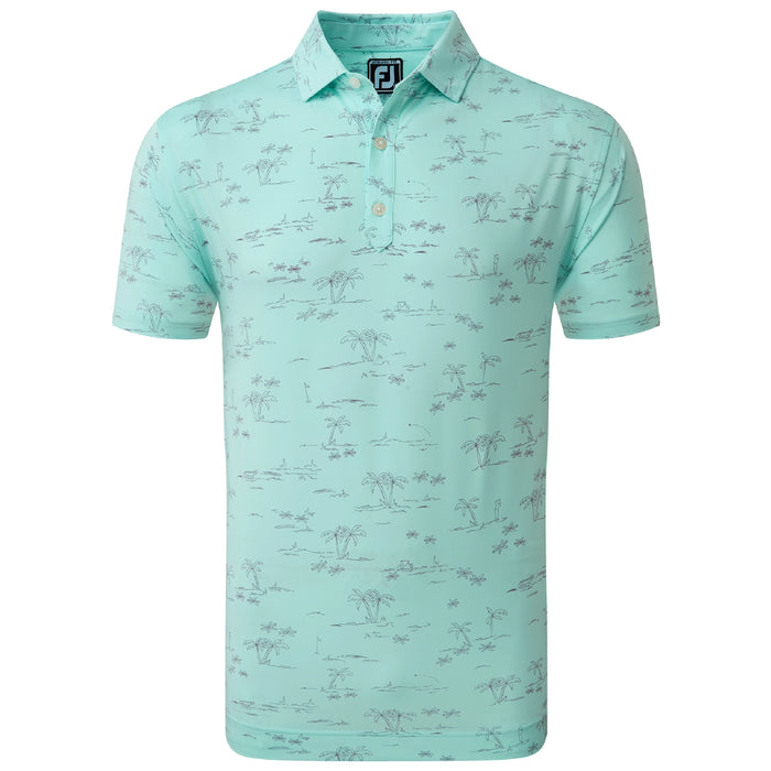 FootJoy Tropic Golf Print Lisle Polo Shirt