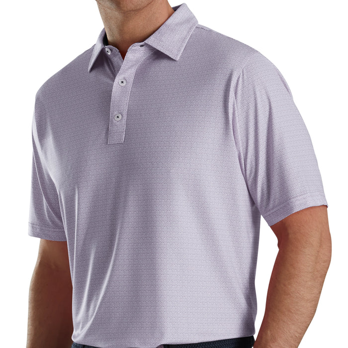 FootJoy Spiral Line Print Lisle Self Collar Polo Shirt
