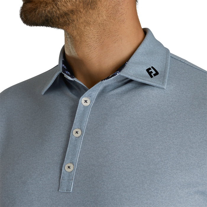 FootJoy Texture Print with Trim Stretch Pique Polo Shirt