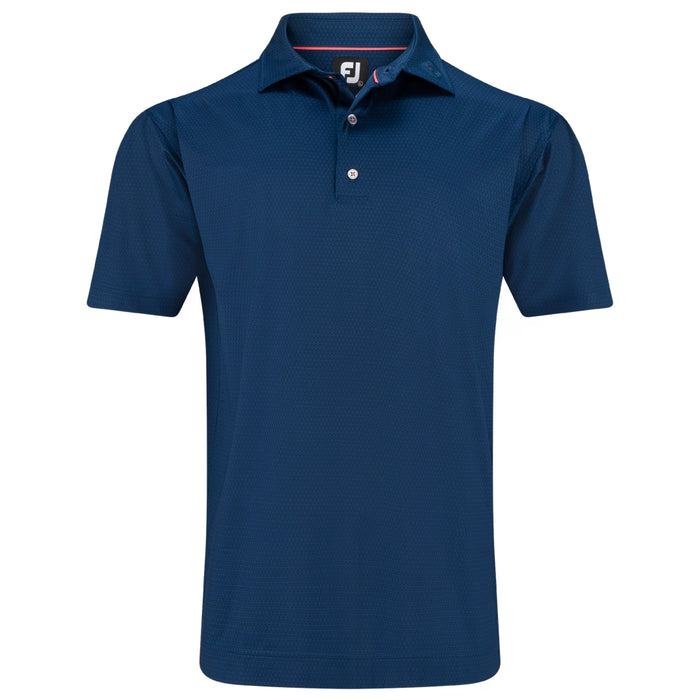 FootJoy Tonal Triangle Print Lisle Self Collar Polo Shirt