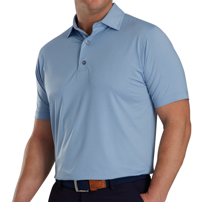 FootJoy Tonal Triangle Print Lisle Self Collar Polo Shirt