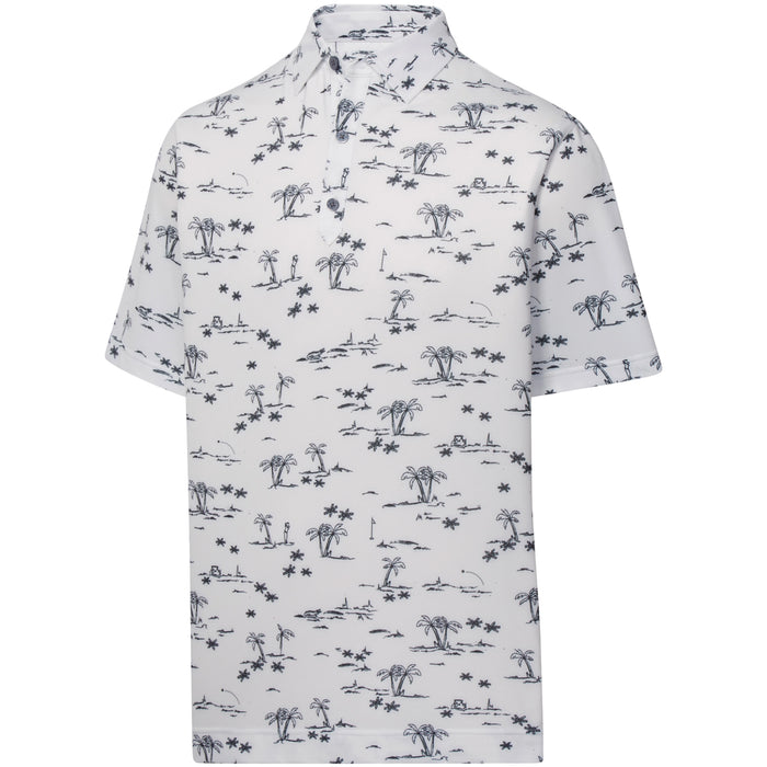 FootJoy Tropic Golf Print Lisle Self Collar Polo Shirt