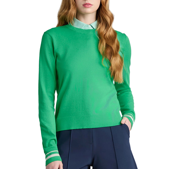 G-Fore Ladies 2026 Suvin Cotton Embroidered Crewneck Pullover - Clover