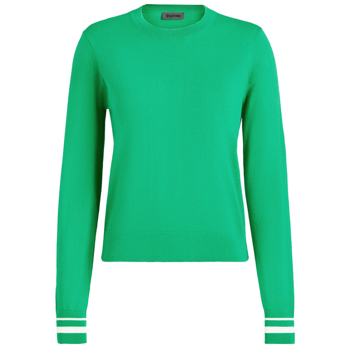 G-Fore Ladies 2026 Suvin Cotton Embroidered Crewneck Pullover - Clover