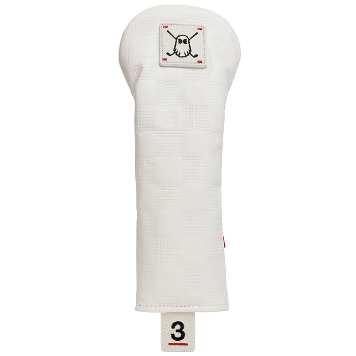 Ghost Golf 2026 Checkered Fairway Wood Headcover - White