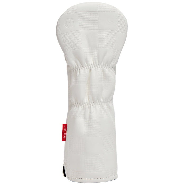 Ghost Golf 2026 Checkered Hybrid Headcover - White