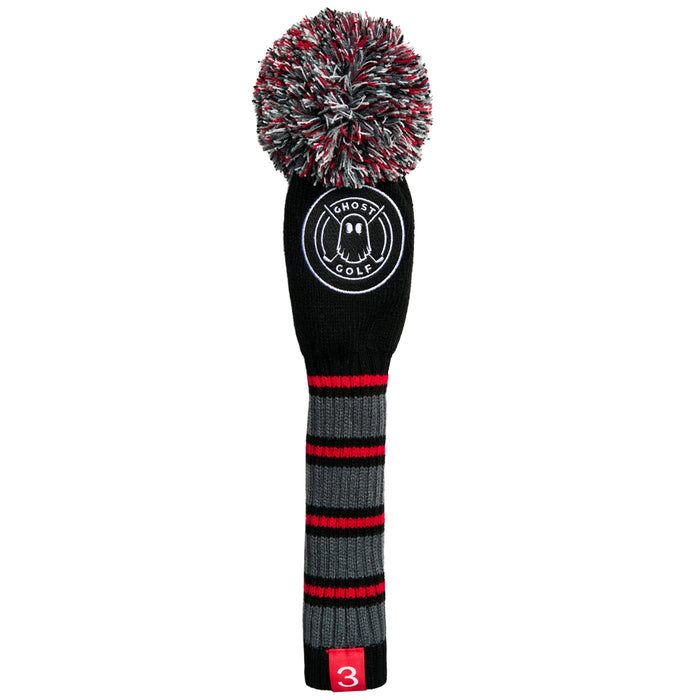 Ghost Golf 2026 Stripe Knit Fairway Wood Headcover - Black