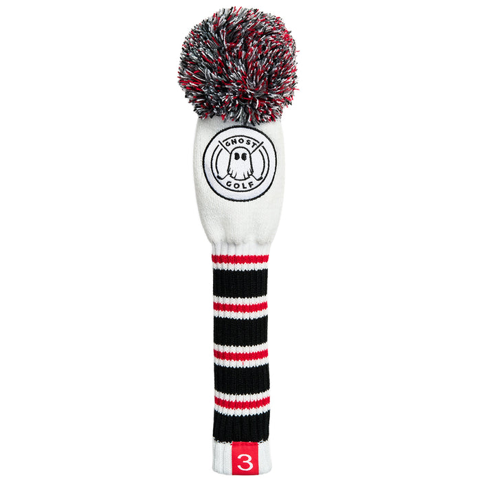 Ghost Golf 2026 Stripe Knit Fairway Wood Headcover - White