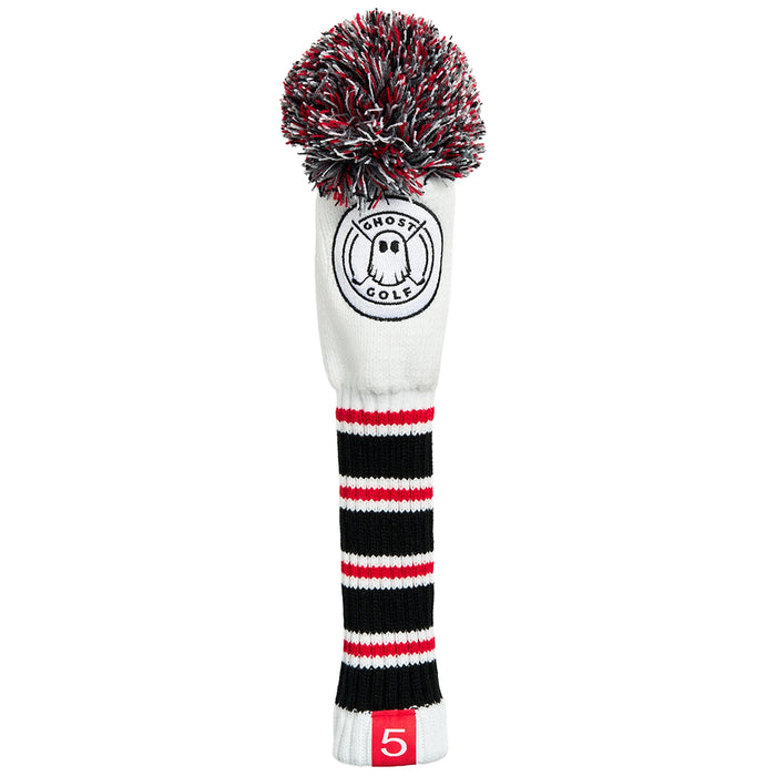 Ghost Golf 2026 Stripe Knit Fairway Wood Headcover - White