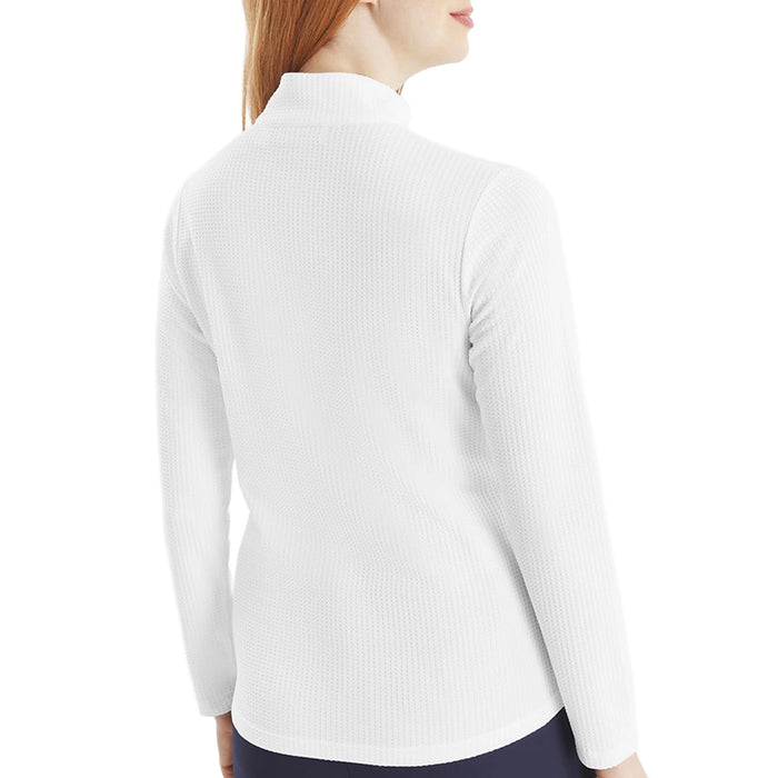 Green Lamb Ladies Kitty Waffle Mock Neck Long Sleeve Top