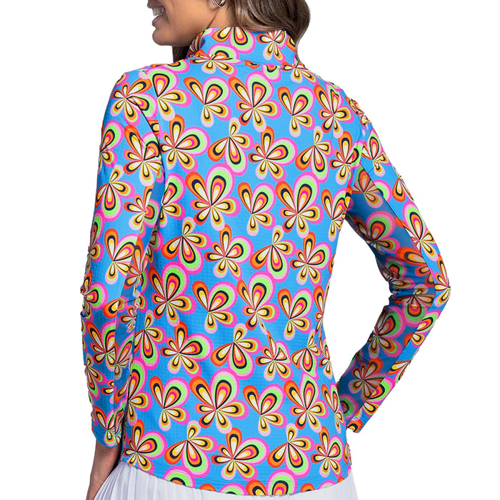 IBKUL 2025 Arya Print Long Sleeve Quarter-Zip Mock Neck Top