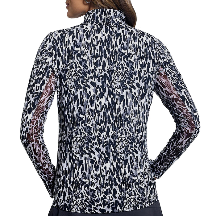 IBKUL 2025 Karen Long Sleeve Quarter-Zip Mock Neck Top