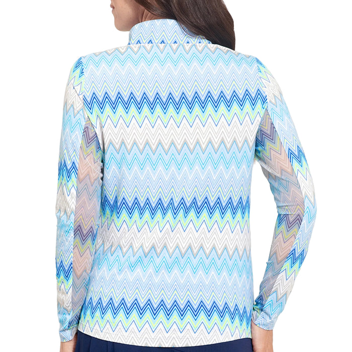 IBKUL 2025 Susan Long Sleeve Quarter-Zip Mock Neck Top