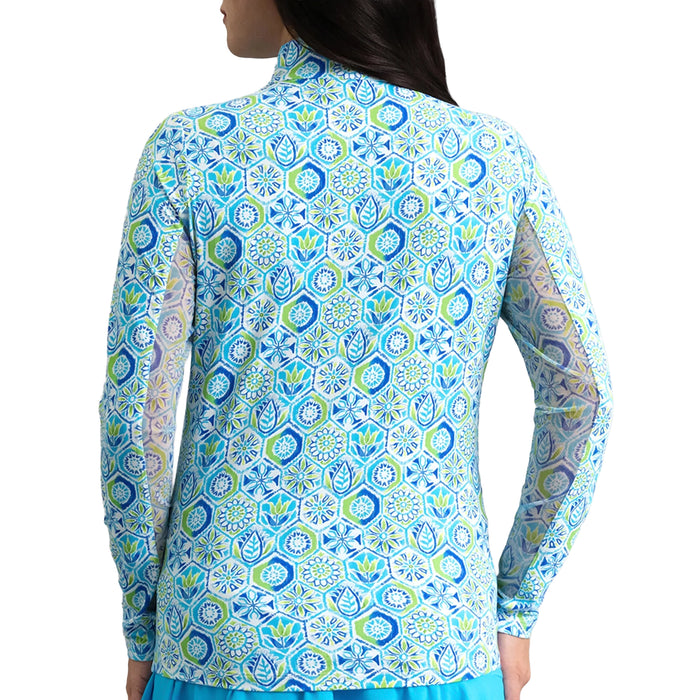 IBKUL 2026 Alexis Print Long Sleeve Mock Polo