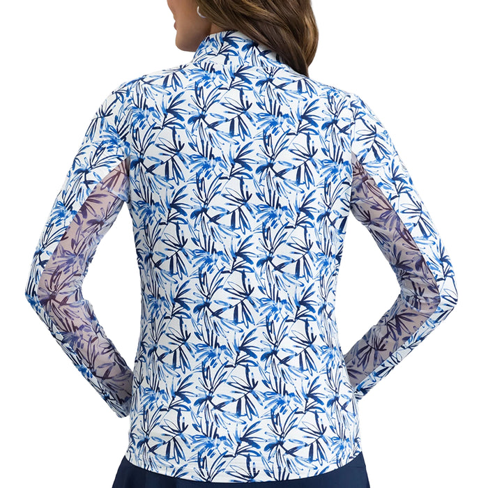 IBKUL 2026 Ladies Norma Print Long Sleeve Mock Polo