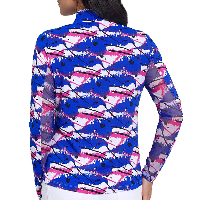 IBKUL Ladies 2025 Lizzy Print Long Sleeve Mock Neck Top