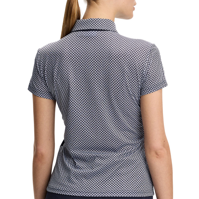 J.Lindeberg Ladies 2026 Cara Print Polo Shirt - Navy