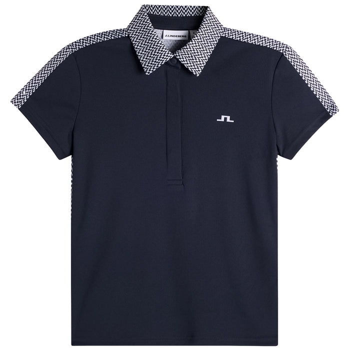 J.Lindeberg Ladies 2026 Cara Print Polo Shirt - Navy