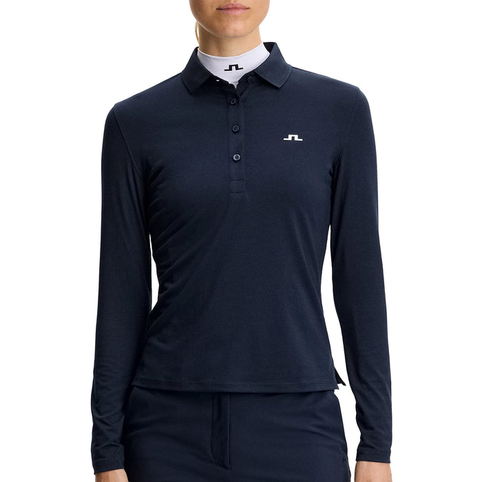 J.Lindberg Ladies 2026 Flor Long Sleeve Polo Shirt - Navy