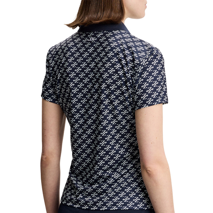 J.Lindeberg Ladies 2026 Tour Tech Print Polo Shirt - Cardi Jacquard S/JL Navy