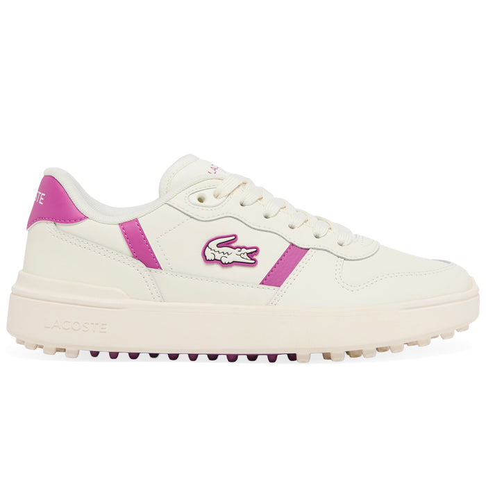 Lacoste Ladies 2026 T-Clip Golf Shoes - Off White/Purple