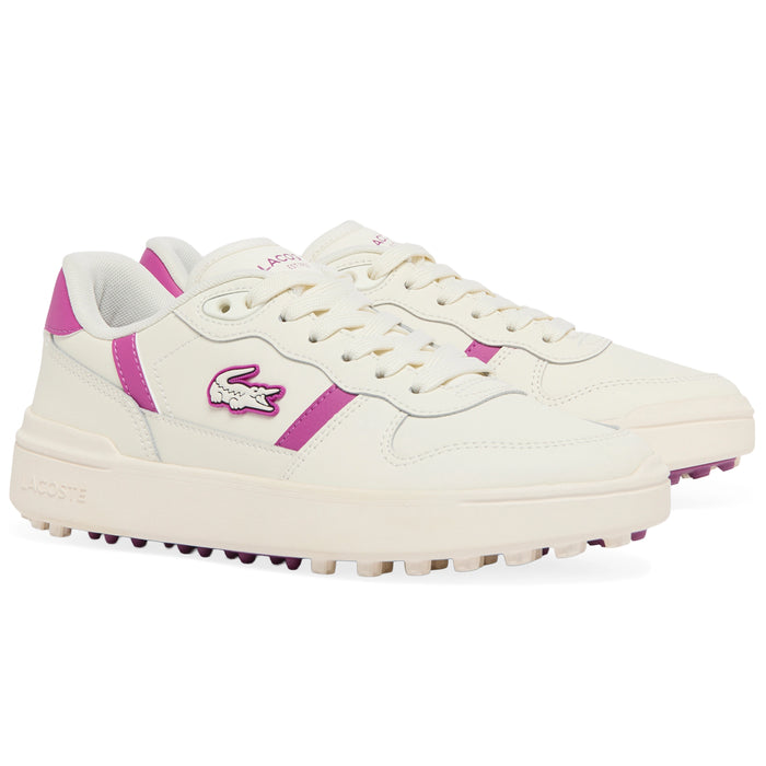 Lacoste Ladies 2026 T-Clip Golf Shoes - Off White/Purple