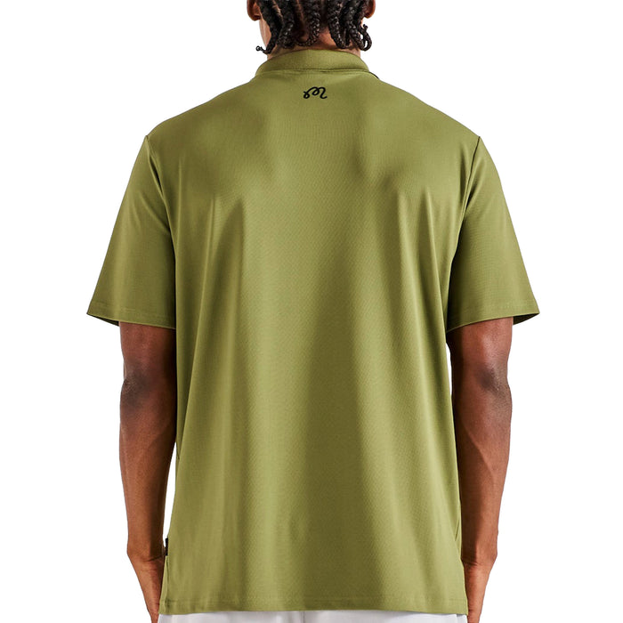 Malbon 2026 Block Placket Polo Shirt - Military Green