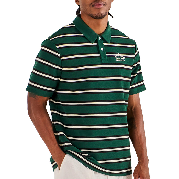 Malbon 2026 Fairway Bass Club Polo Shirt - Forest Stripe