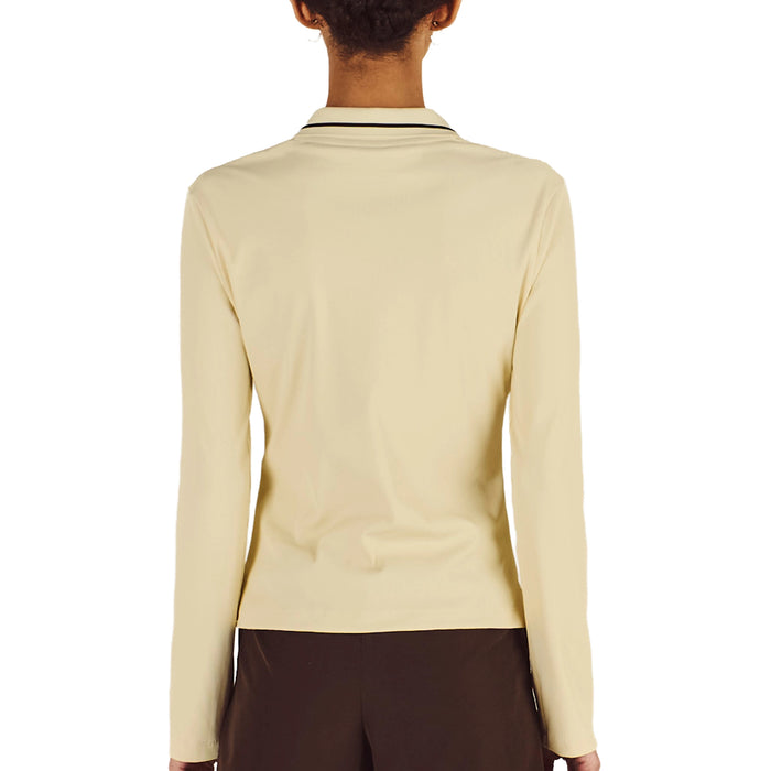 Malbon Ladies 2026 Aleja Long Sleeve Polo Shirt - Light Yellow