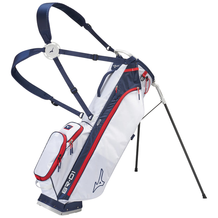Mizuno 2026 BR-D1 Stand Bag - White/Navy/Red