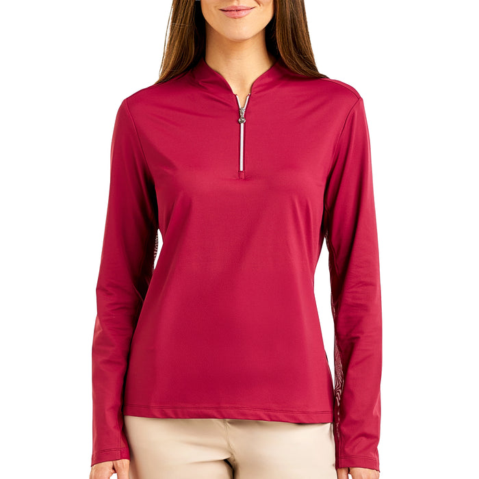 Nivo Ladies 2026 Leda Long Sleeve Mock Top - Cherry